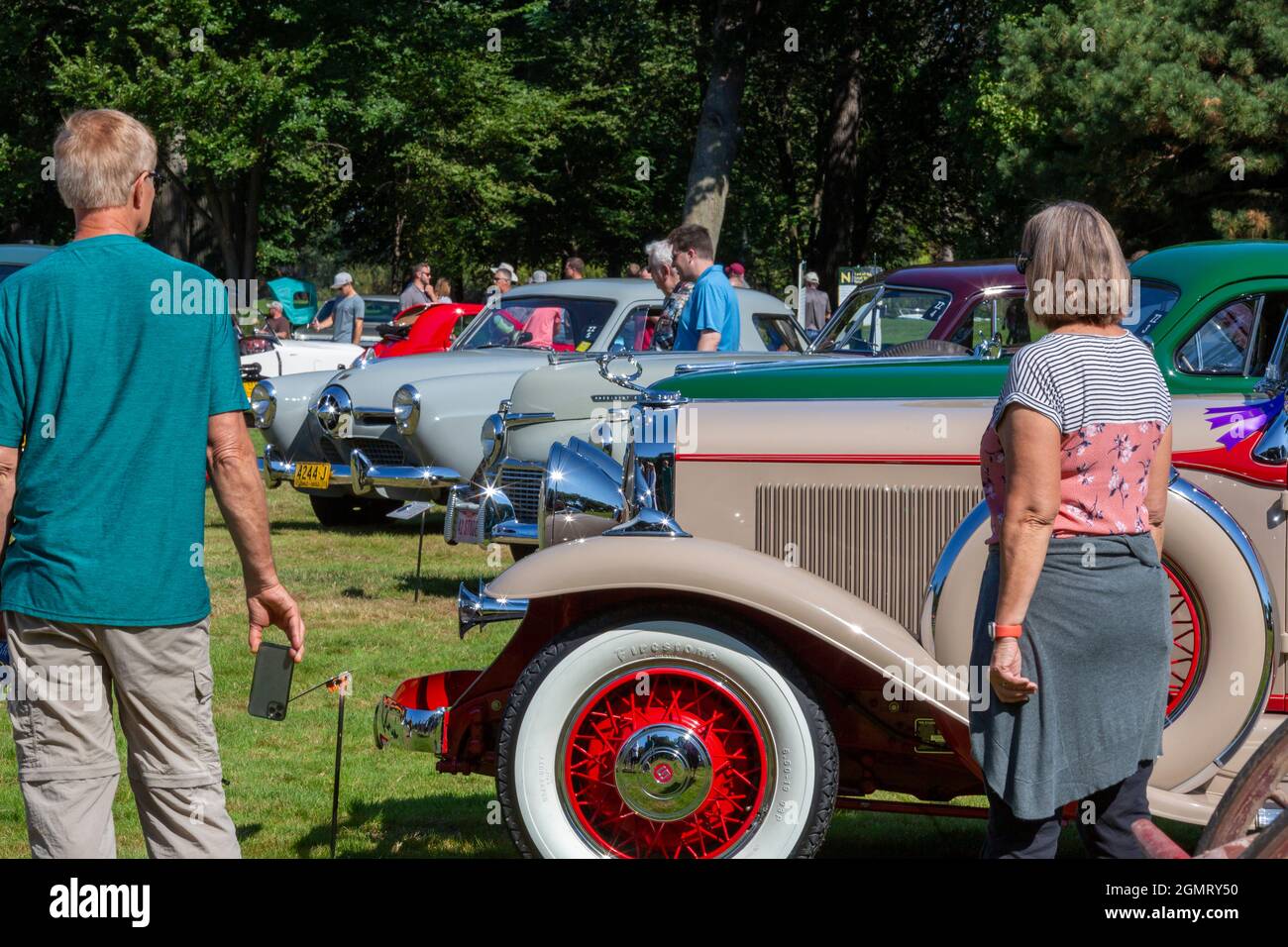 Grosse Pointe Shores, Michigan - The Eyes on Design auto show. This year's show featured primarily brands that no longer exist. Stock Photo