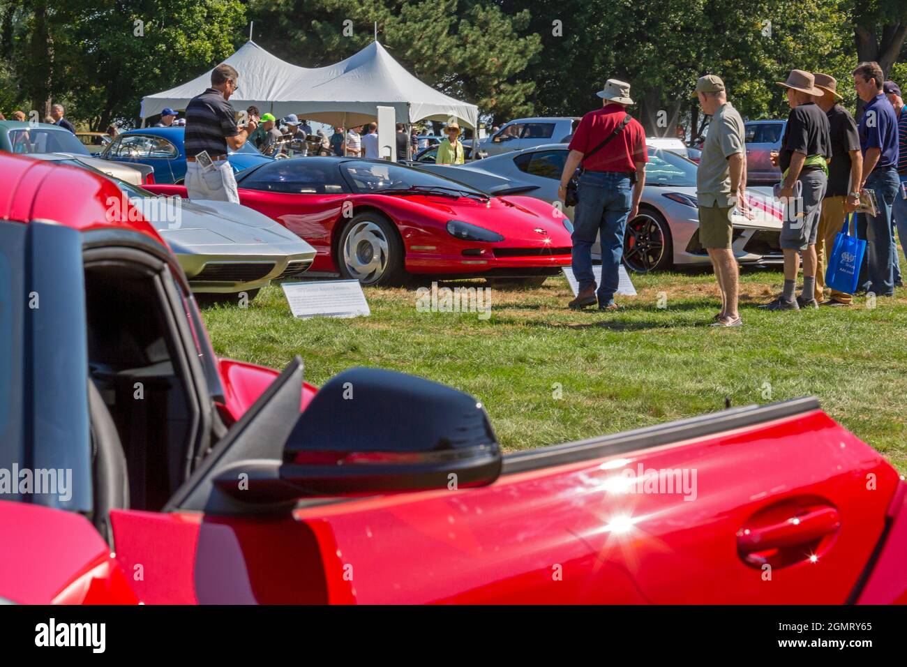 Grosse Pointe Shores, Michigan - The Eyes on Design auto show. This year's show featured primarily brands that no longer exist. Stock Photo