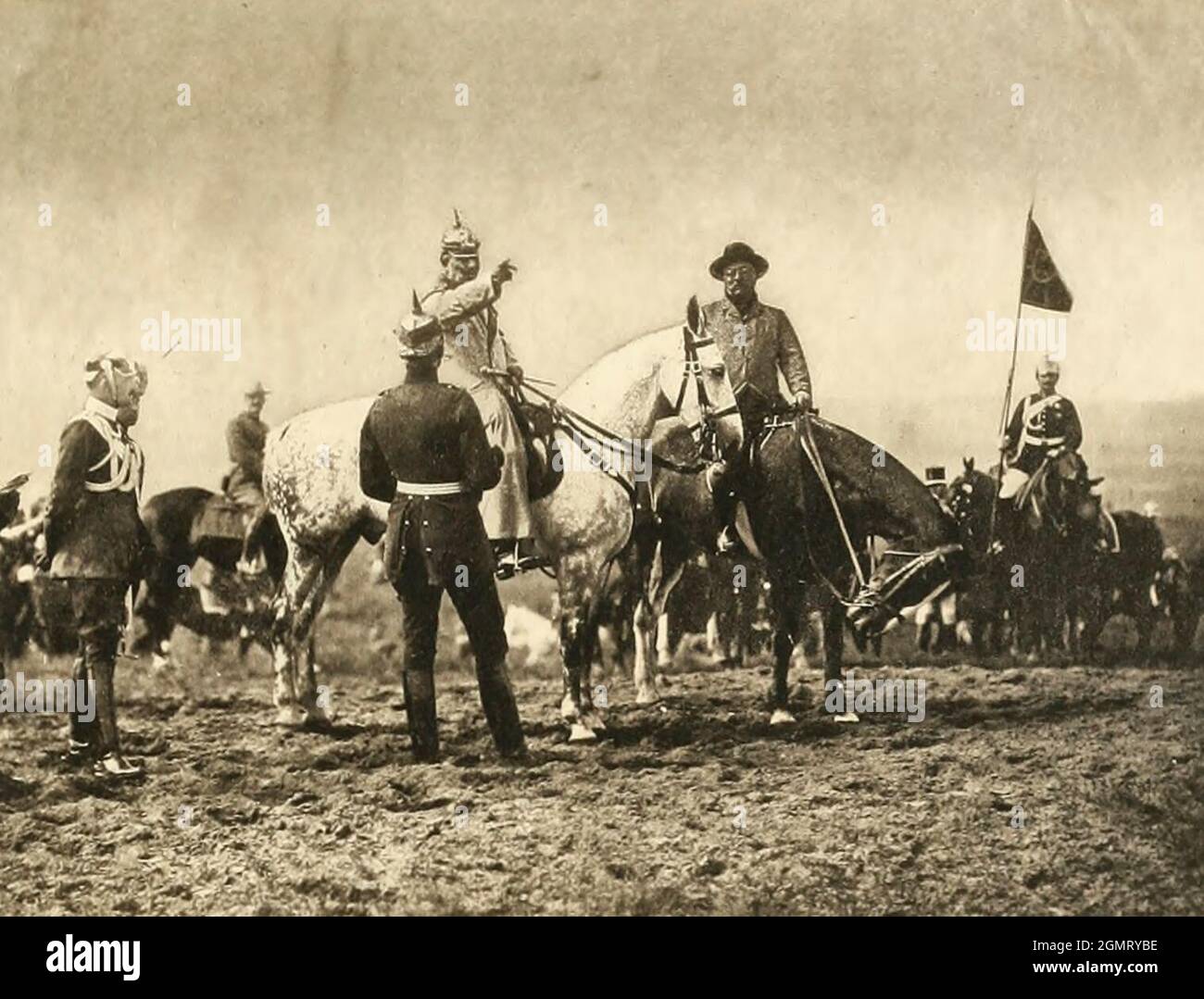 The Kaiser and the Private Citizen - Kaiser Wilhelm II meeting with Theodore Roosevelt after his Presidency Stock Photo