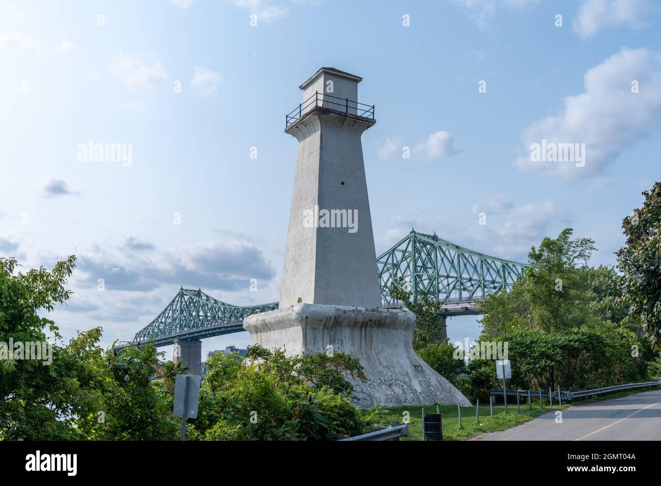 Montreal, Quebec, Canada August 3 2021 Ile SainteHelene Lighthouse