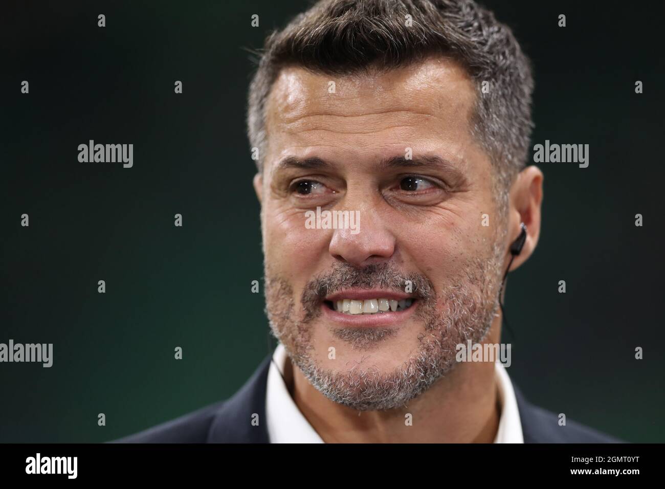 Milan, Italy, 15th September 2021. Former player of Brazil, Flamengo and Champions League winner with FC Internazionale Julio Cesar reacts during the pre-match transmission for Amazon Prime of the UEFA Champions League match at Giuseppe Meazza, Milan. Picture credit should read: Jonathan Moscrop / Sportimage Stock Photo