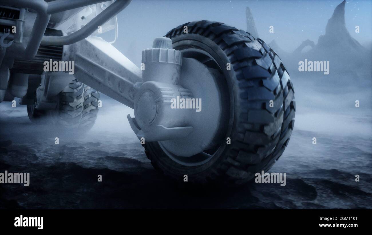 Rover on alien planet. Mars surface. 3d rendering Stock Photo - Alamy