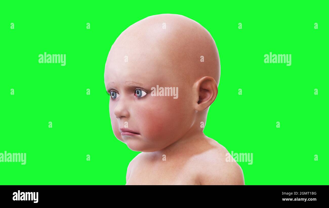 Sad baby, children. Green screen 3d rendering Stock Photo Alamy