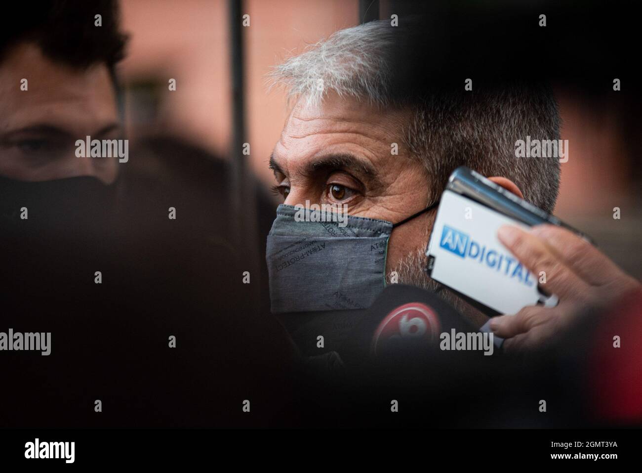 Buenos Aires, Argentina. 20th Sep, 2021. Argentina's Security minister Anibal Fernandez speaks to the press after taking an oath. After the Political Crisis of the Government of Alberto Fernandez in Argentina, ministers and officials were present at the swearing-in of the new Ministers held at the Government House in Buenos Aires, Argentina. (Photo by Manuel Cortina/SOPA Images/Sipa USA) Credit: Sipa USA/Alamy Live News Stock Photo