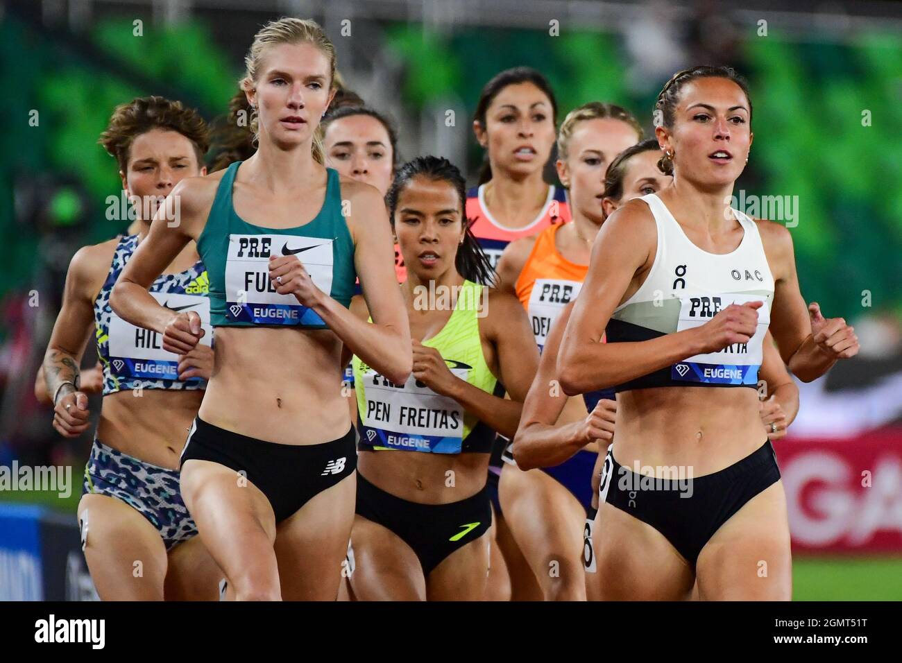 Sage Hurta (USA) finished the 1500m in 4:07.50 during the 46th Prefontaine Classic, Friday, Aug. 20, 2021, in Eugene, Ore. (Dylan Stewart/Image of Spo Stock Photo