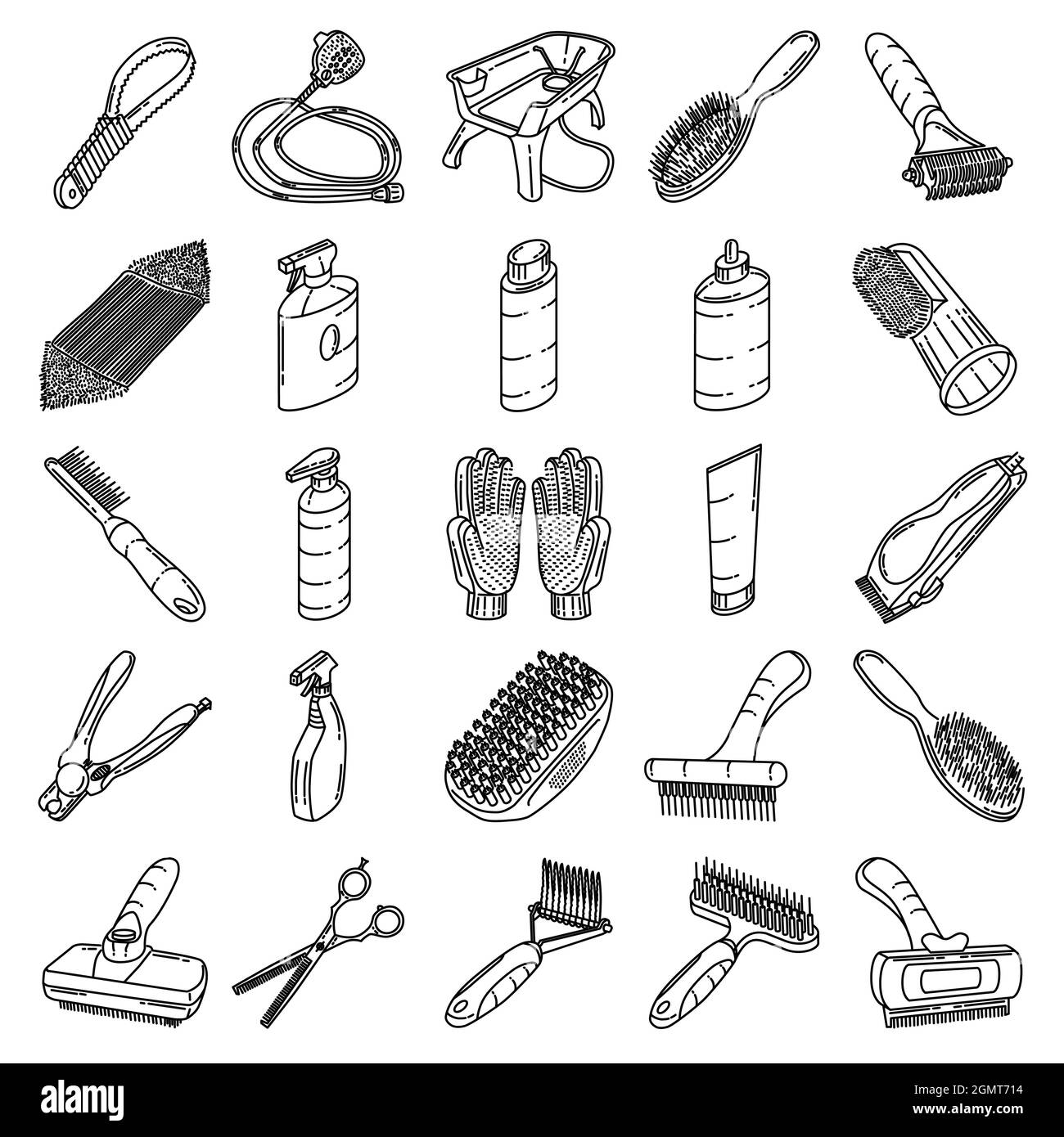 Pet 1- Equipments Device Hand Drawn Icon Set Vector Stock Vector Image ...