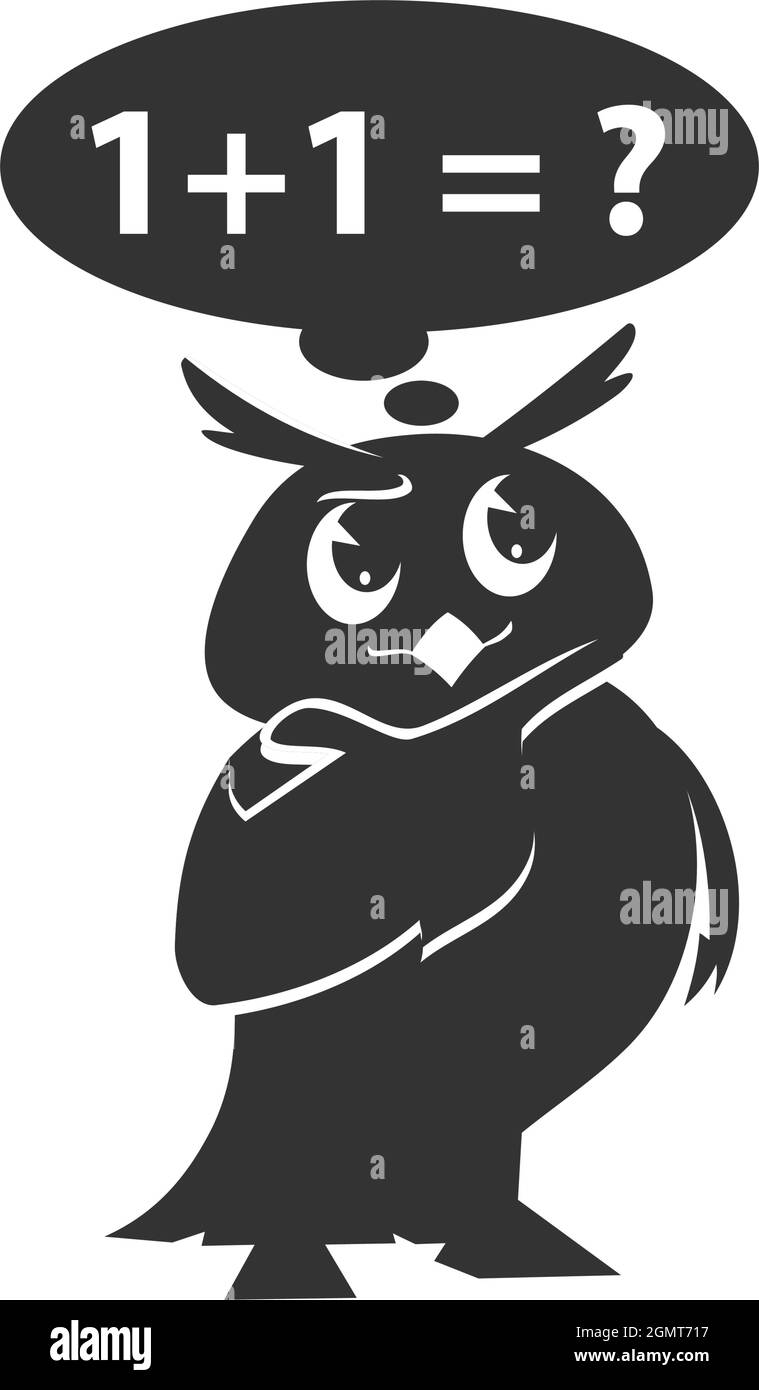 School owls Template. Color cute birds studying mathematics in school ...