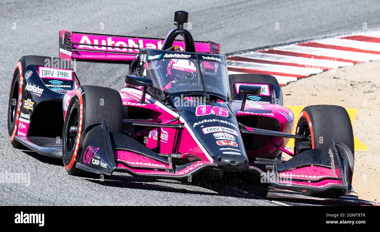 September 19 2021 Monterey CA, U.S.A. Meyer Shank Racing driver Helio Castroneves coming out of turn 5 during the NTT Firestone Grand Prix of Monterey Race at Weathertech Raceway Laguna Seca Monterey, CA Thurman James/CSM Stock Photo