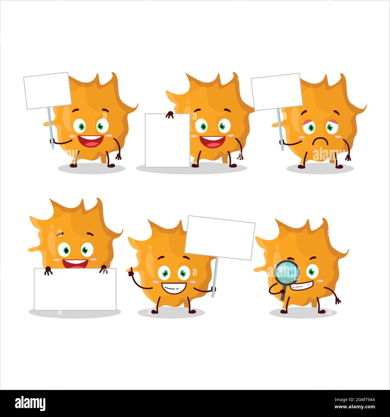 Virus germ cartoon character bring information board. Vector illustration Stock Vector