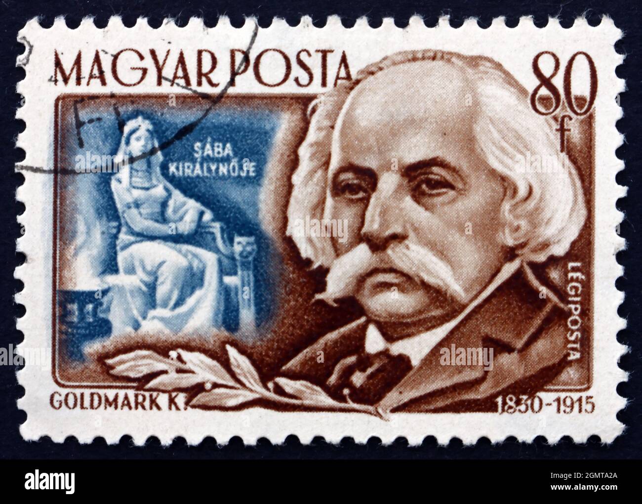 HUNGARY - CIRCA 1953: a stamp printed in the Hungary shows Karl Goldmark, Hungarian Composer, circa 1953 Stock Photo