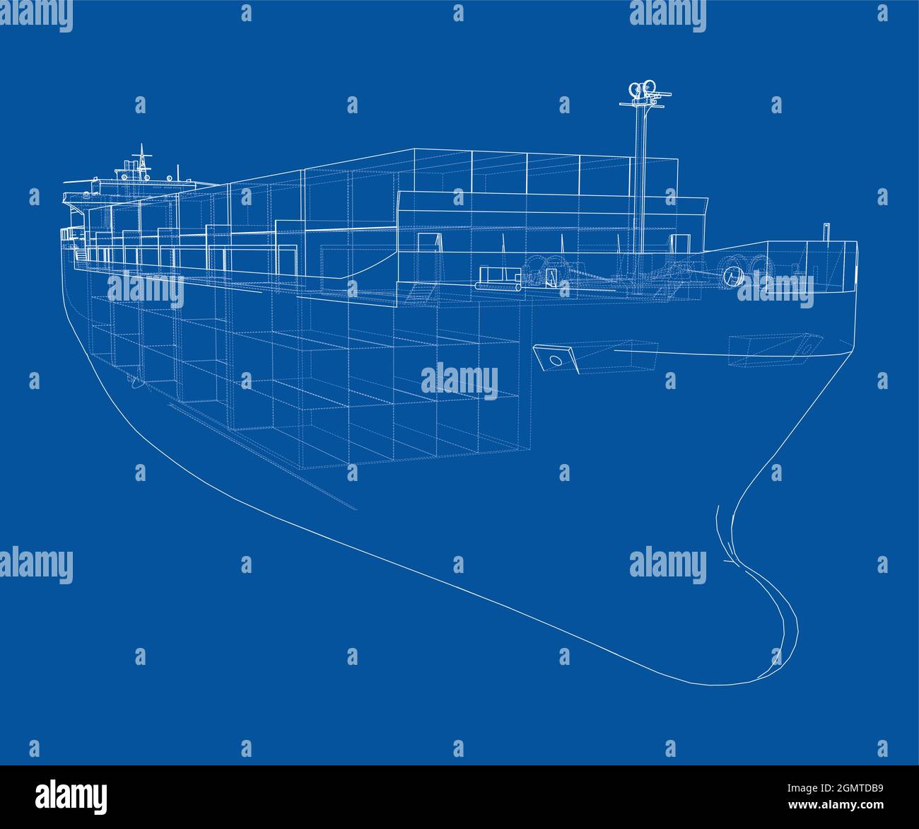 Cargo ship with containers. Vector Stock Vector Image & Art - Alamy