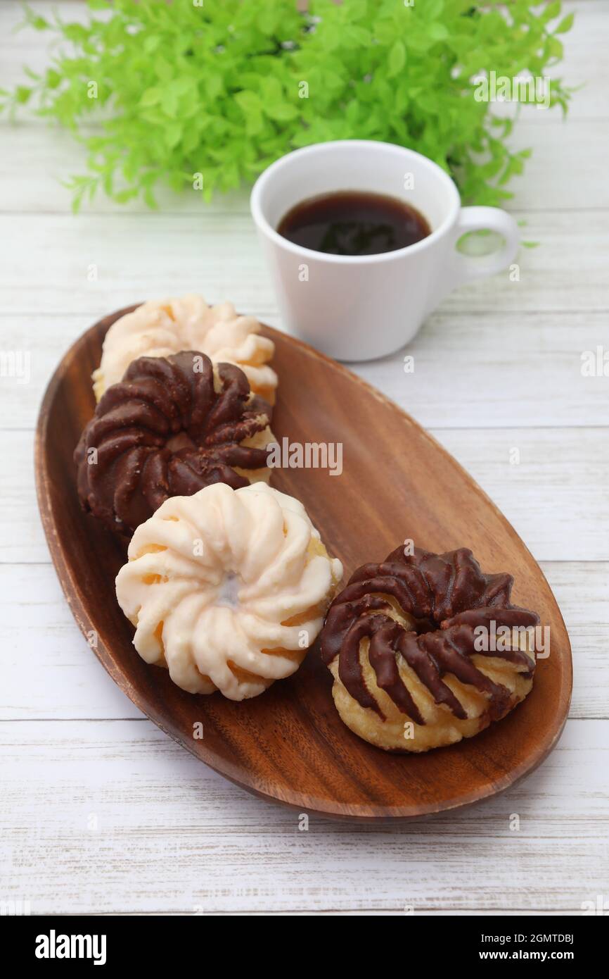 French Cruller Donuts Stock Photo