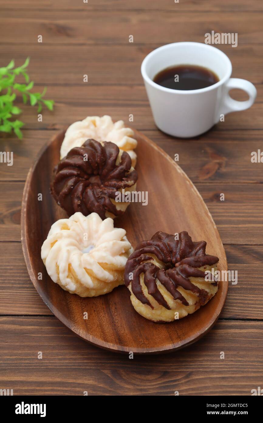 French Cruller Donuts Stock Photo