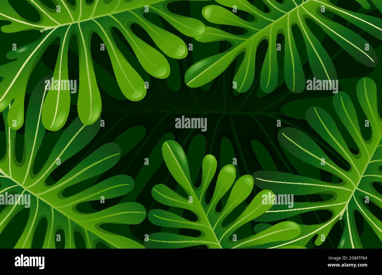 Green tropical leaves background illustration Stock Vector Image & Art ...