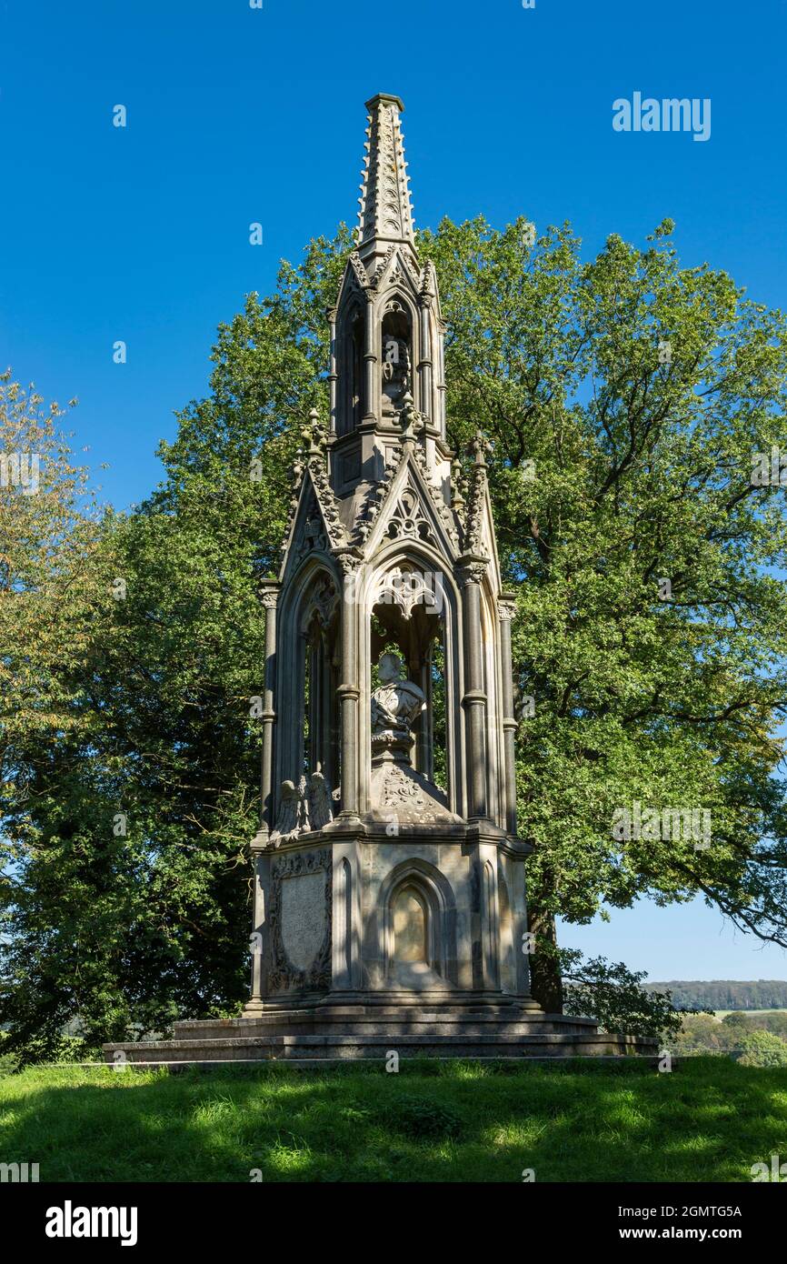 Germany, Wuelfrath, Wuelfrath-Aprath, Bergisches Land, Niederbergisches Land, Niederberg, Rhineland, North Rhine-Westphalia, NRW, Kaiser Wilhelm Memorial by Ludwig Ferdinand Hesse, Gebrueder Zeitler and Rudolf Schweinitz, Emperor William Stock Photo