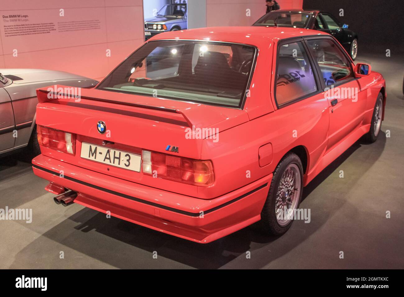 BMW M3 E30. This sports coupe won many events in DTM, WTCC, Superturismo  and BTCC in the late '80s. BMW Museum showroom. Germany, Munich - April 27,  2 Stock Photo - Alamy