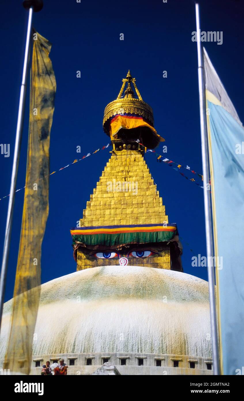 Kathmandu, Nepal October 1984; Swayambhunath an ancient religious