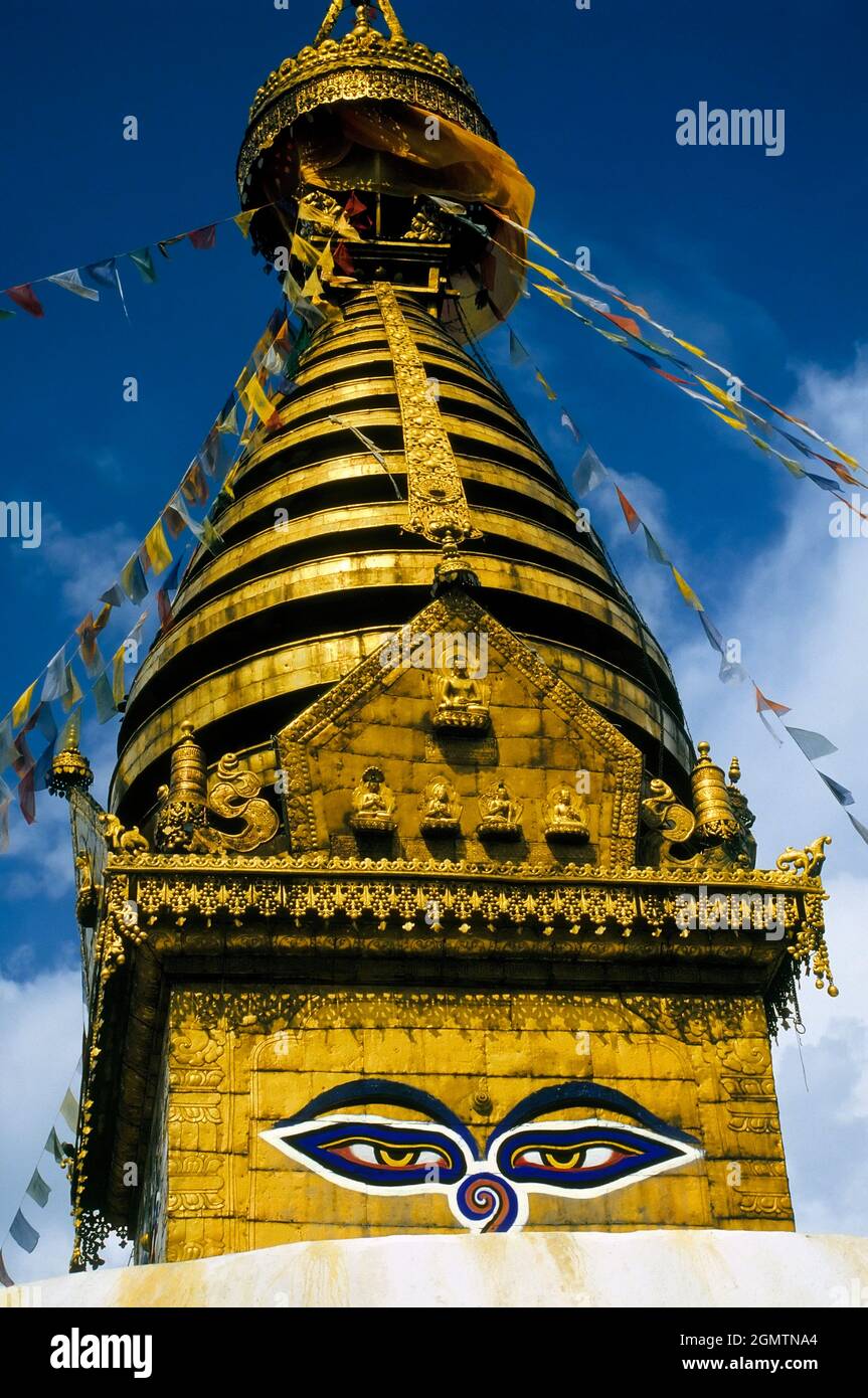 Kathmandu, Nepal October 1984; Swayambhunath an ancient religious