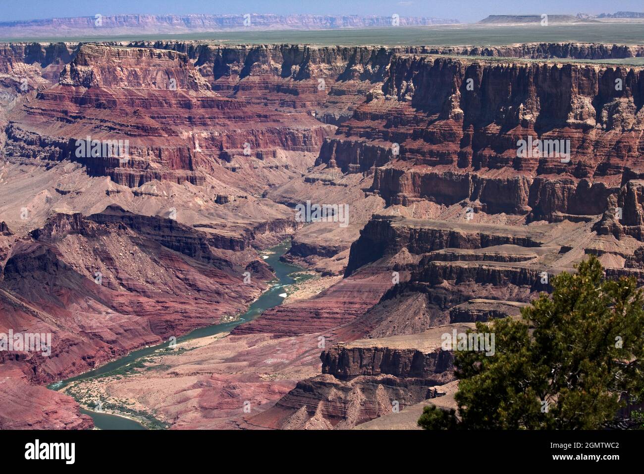 Arizona, USA - June 2008; Desert View is located more than 20 miles to the east of the main developed area at Grand Canyon Village, toward the east en Stock Photo