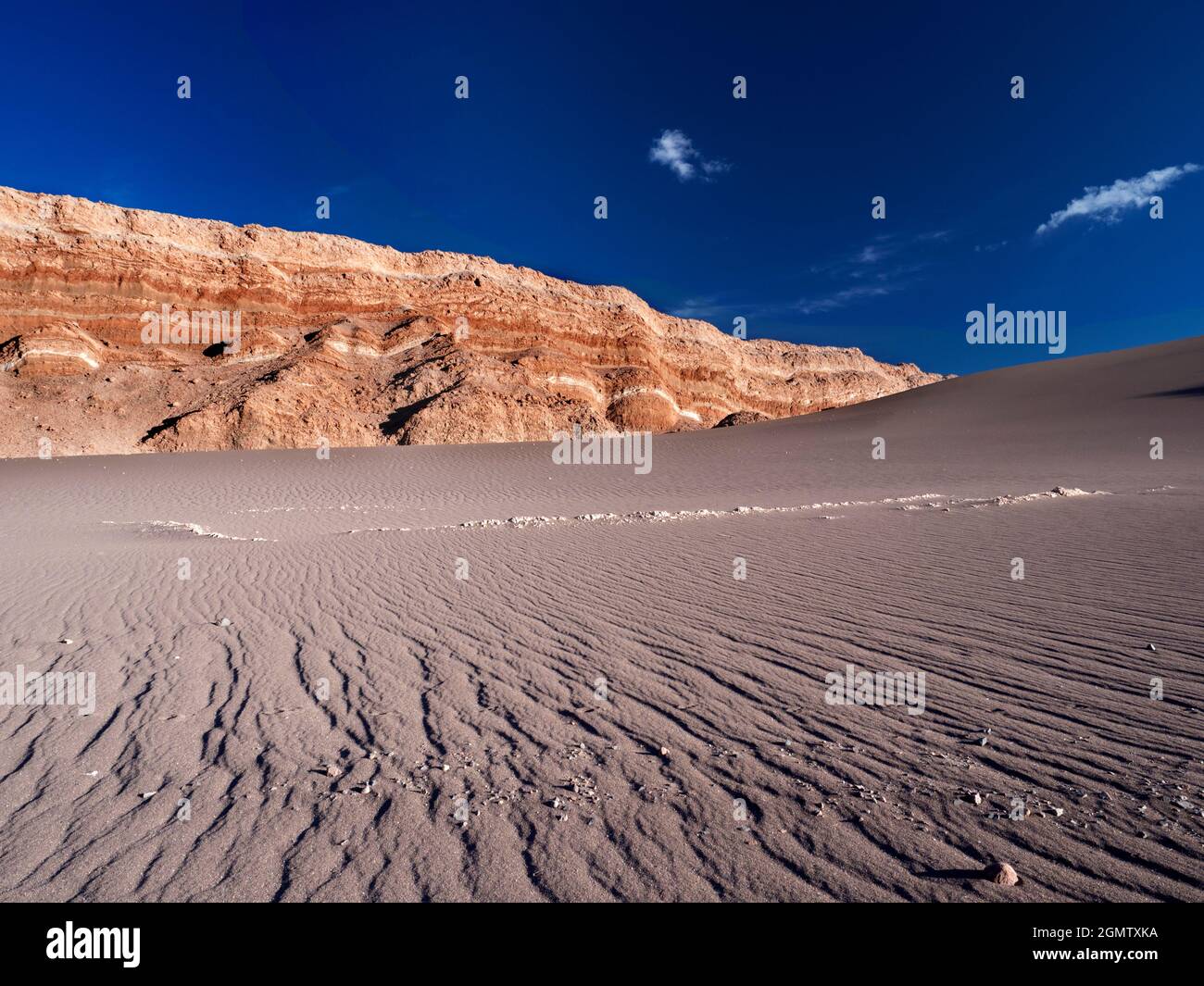 Valley of the Moon, Chile - 26 May 2018   The spectacular El Valle de la Luna (Valley of the Moon) is located in ChileÕs Atacama Desert, the driest pl Stock Photo