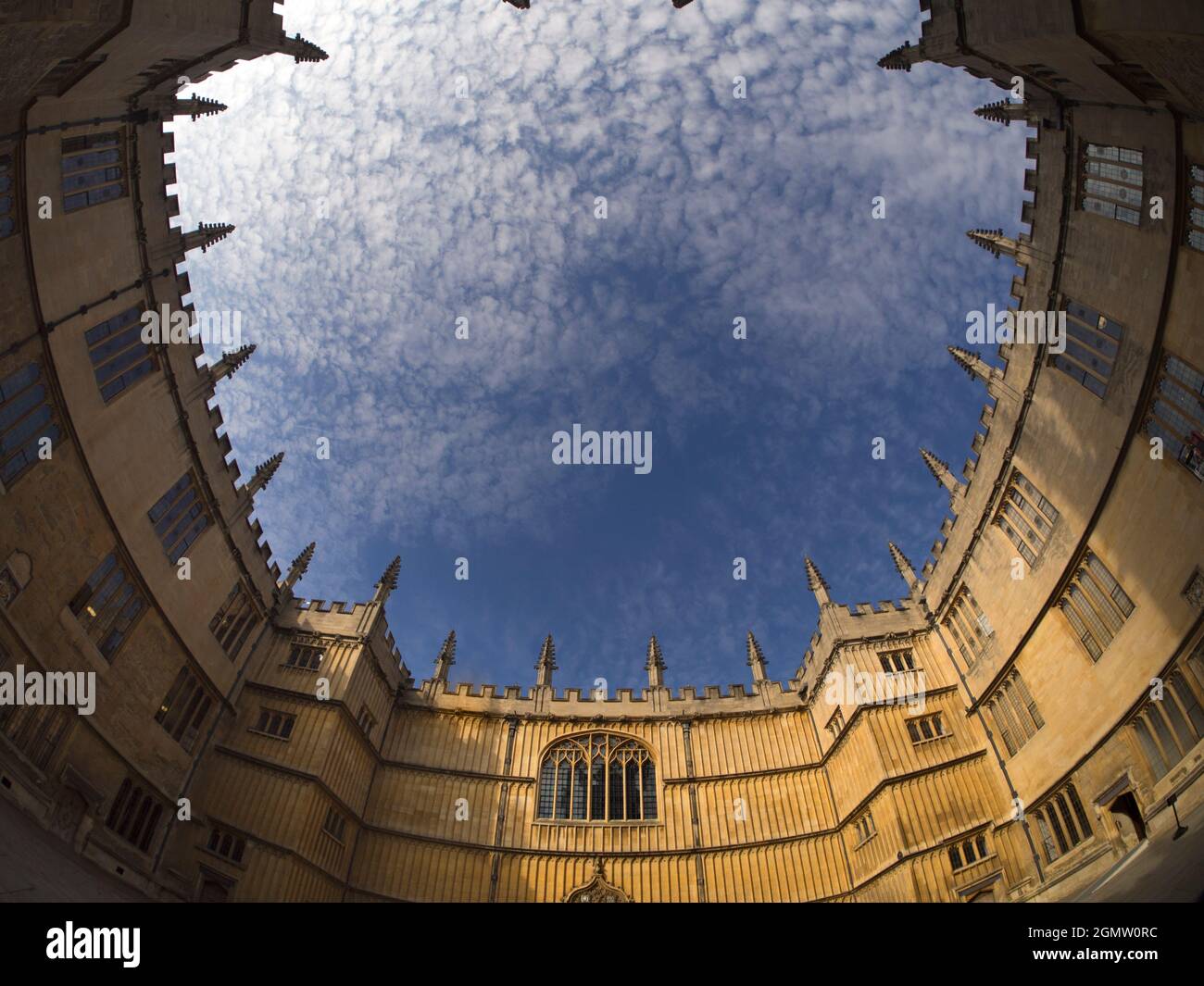 Oxford, England - 6 February 2020  Here we see one of the most famous buildings in the heart of Oxford-  the world famous Bodleian Library of the Univ Stock Photo