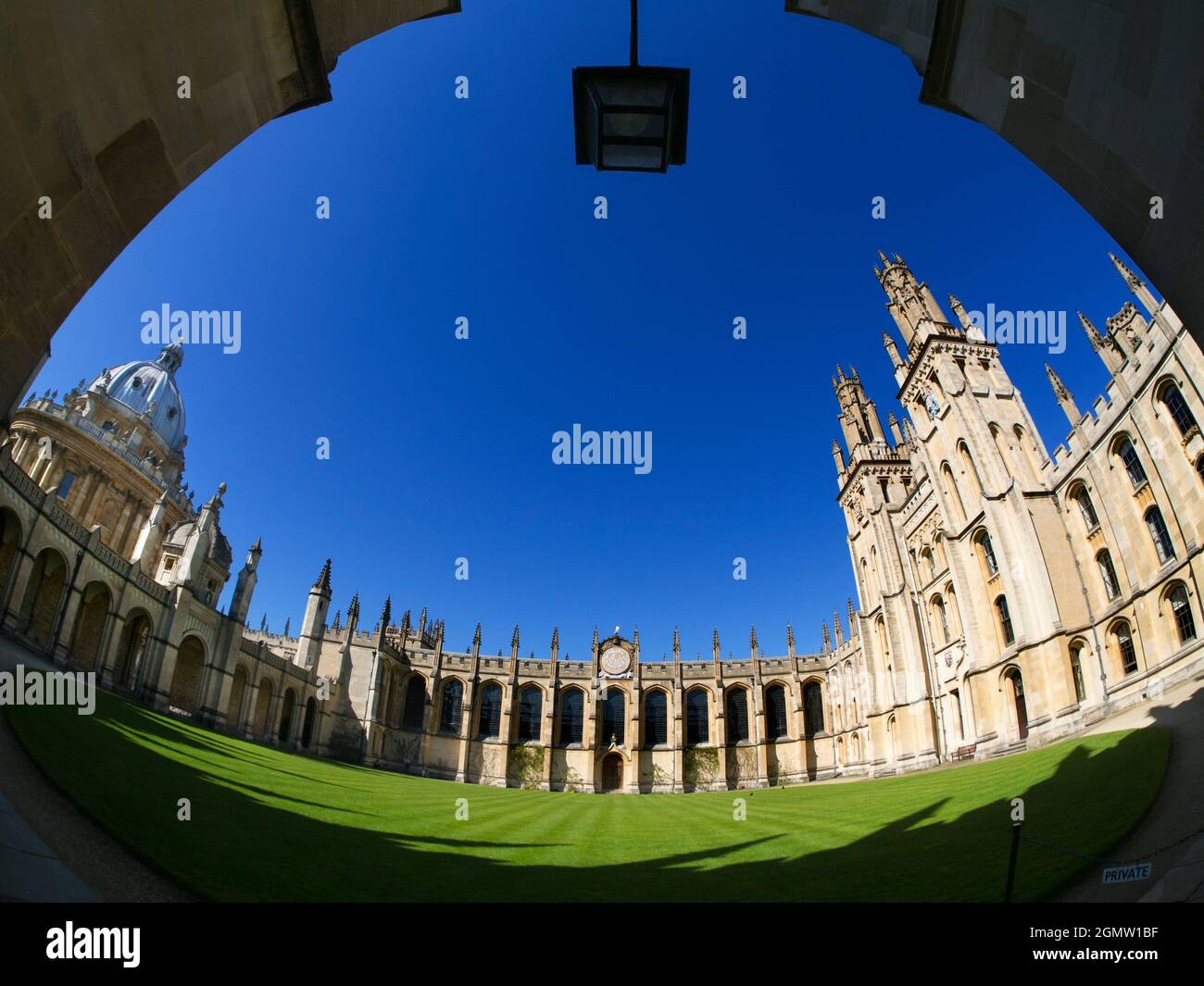 Oxford, England - 15 May 2015; no people in view. All Souls College was founded by Henry VI of England and the Archbishop of Canterbury, in 1438.  Uni Stock Photo