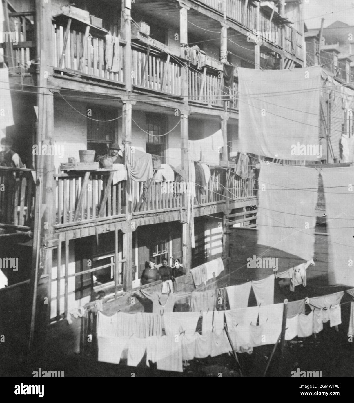 Jacob Riis photography The back of an old rental apartment building