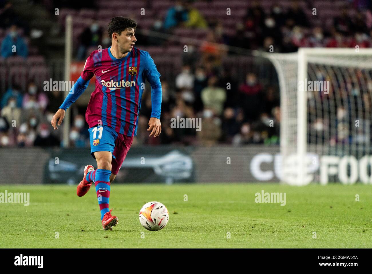 SPAIN-SOCCER-LA LIGA SANTANDER-FCB VS GRANADA CF.  FC Barcelona (11) Demir during La Liga Santander match between FC Barcelona and Granada CF in Camp Nou, Barcelona, Spain, on September 20, 2021.  © Joan Gosa 2021 Stock Photo