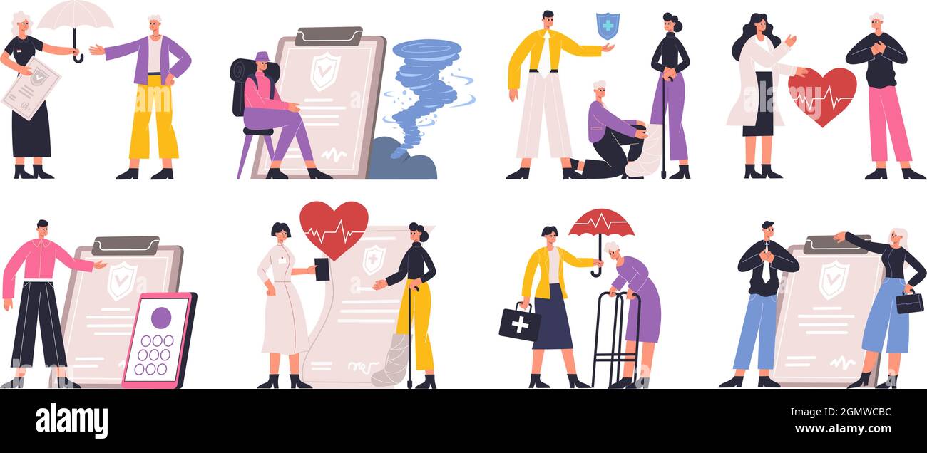Insurance Risks Illustrations Risk insurance protecting health, business, automobile and house ...