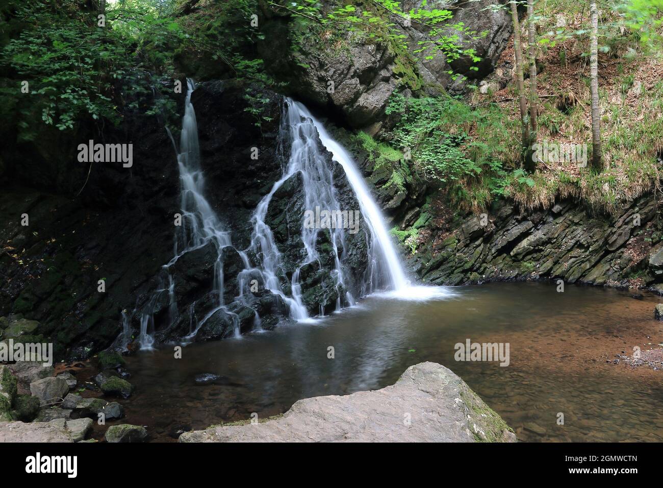 Waterfall in Fairy Glen, Rosemarkie, Scotland Stock Photo