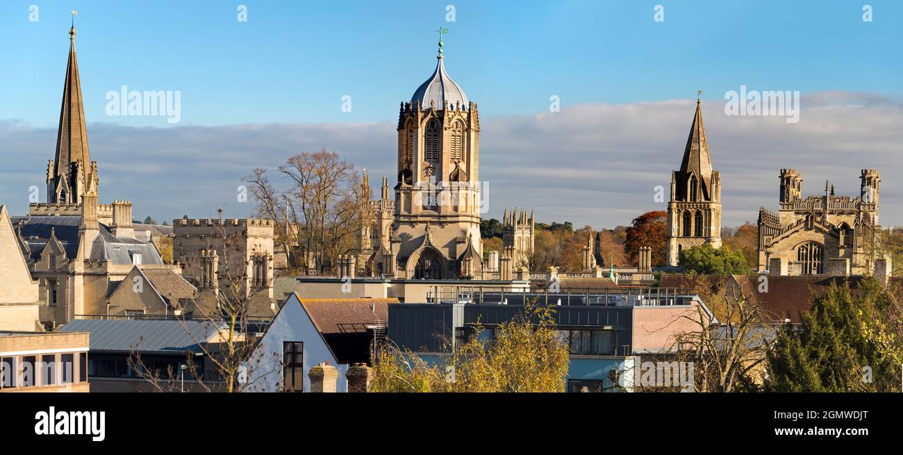 Oxford, England - 6 November 2017 Here we see the sort of skyline you can only see in Oxford. That's why it's called the city of dreaming spires... Fr Stock Photo