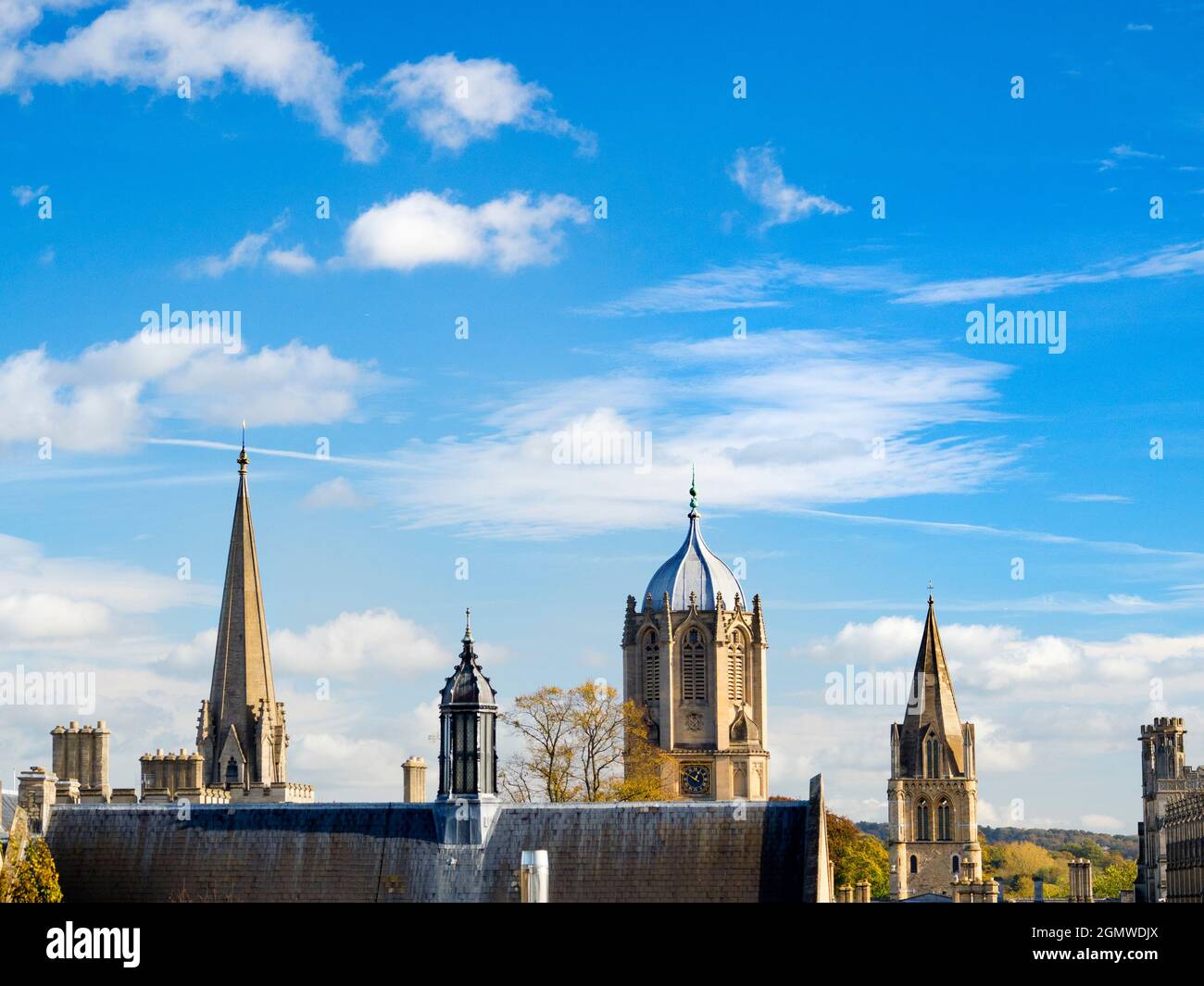 Oxford, England - 25 October 2017 Here we see the sort of skyline you can only see in Oxford. That's why it's called the city of dreaming spires... Fr Stock Photo