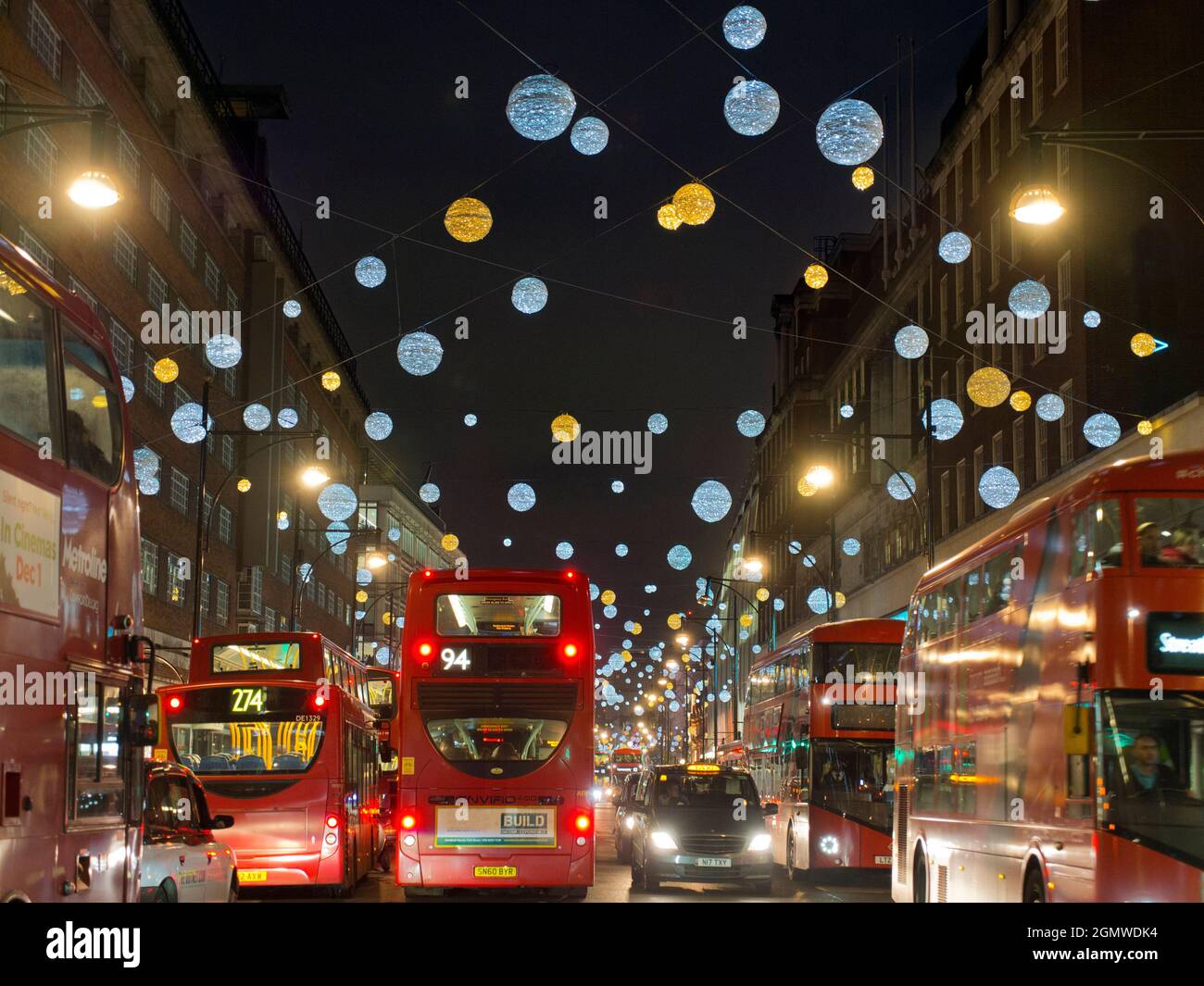 Oxford Street is a major and historic road in the City of Westminster in the West End of London, dating back to Roman Times.  It is now Europe's busie Stock Photo