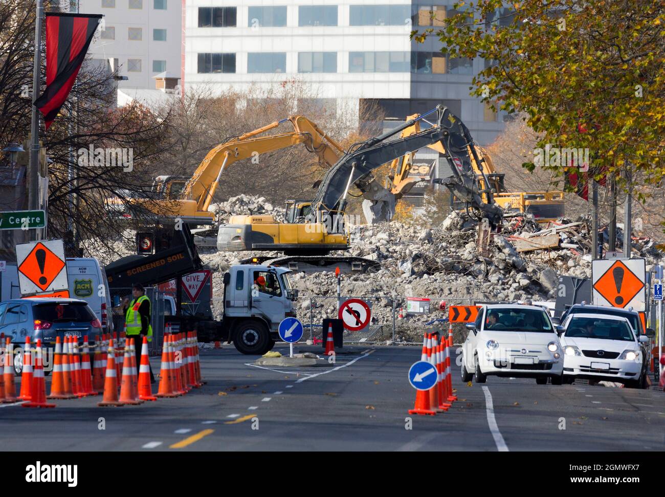 Christchurch, New Zealand - 17 May 2012 A major earthquake, registering 6.3 on the Richter scale, hit Christchurch, New Zealand on 22 February 2011. I Stock Photo