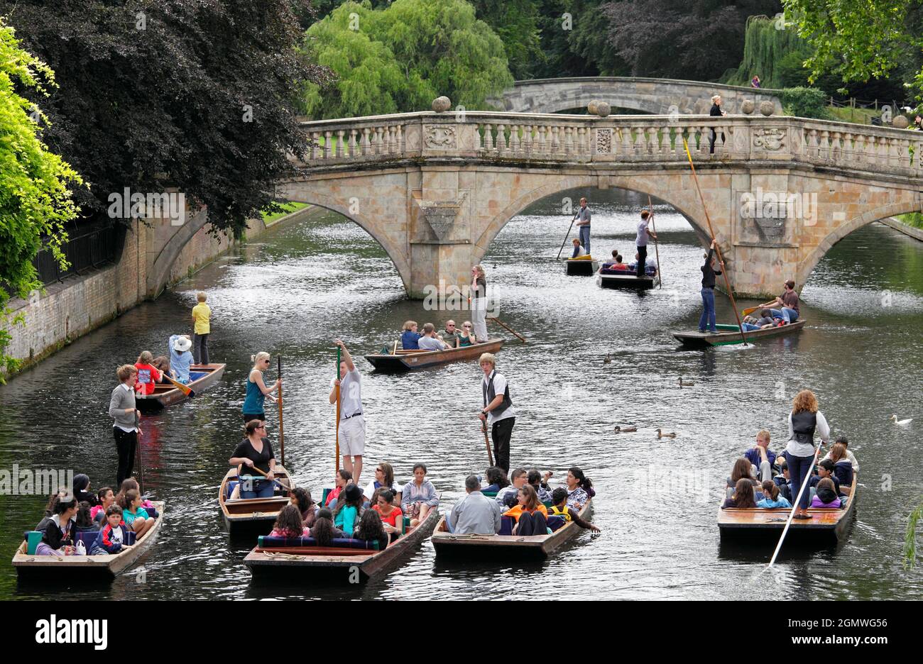 Cambridge, Cambridgeshire - 20 July 2009; Group of people in view ...