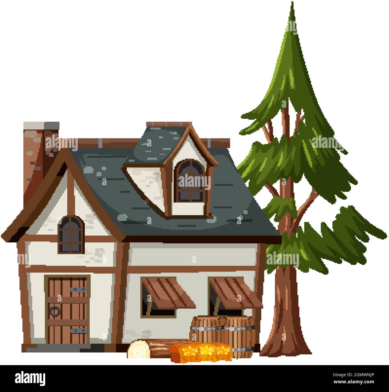 Isolated house on white background illustration Stock Vector Image ...