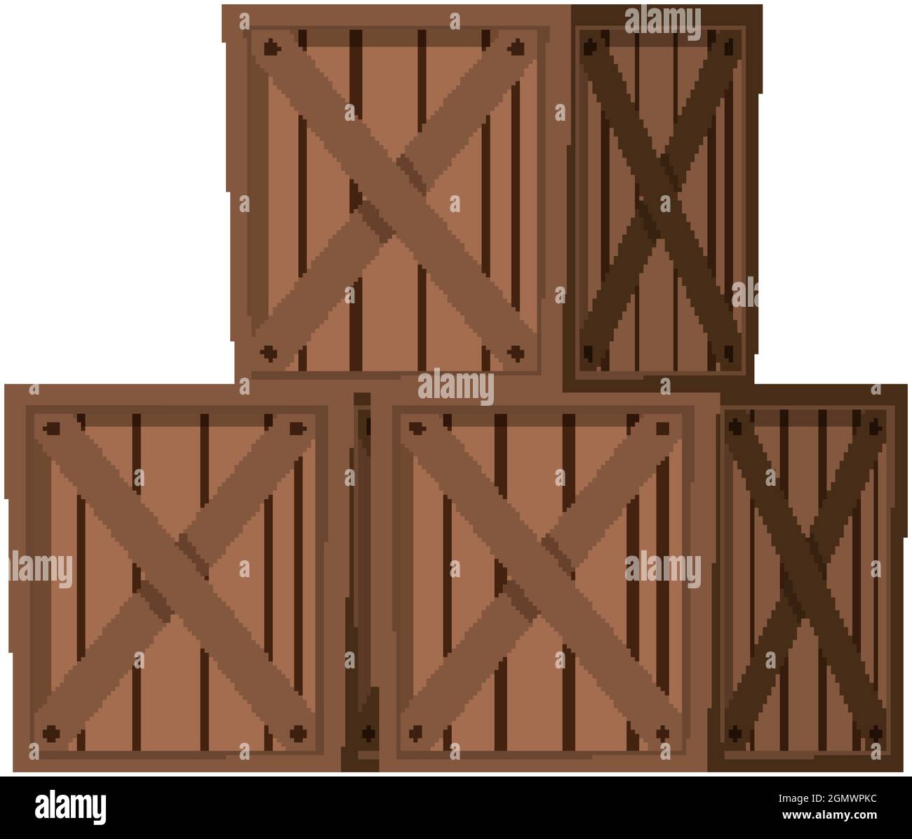 Wooden crate boxs on white background illustration Stock Vector
