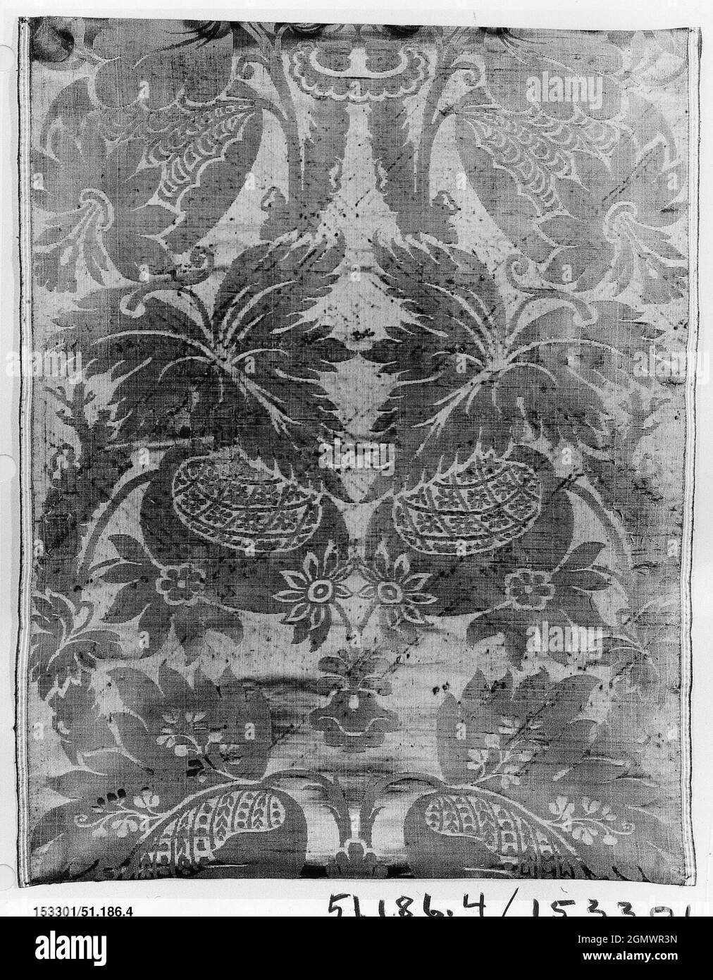 Piece. Date: 1730-40; Culture: Italian; Medium: Silk; Dimensions: L. 28 x W. 21 3/4 inches (71.1 x 55.2 cm) (loom width); Classification: Stock Photo