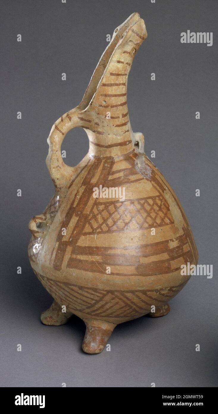 Terracotta jug. Period: Middle Cypriot I; Date: ca. 1900-1800 B.C; Culture: Cypriot; Medium: Terracotta; Dimensions: H. 9 1/8 in. (23.2 cm); Stock Photo