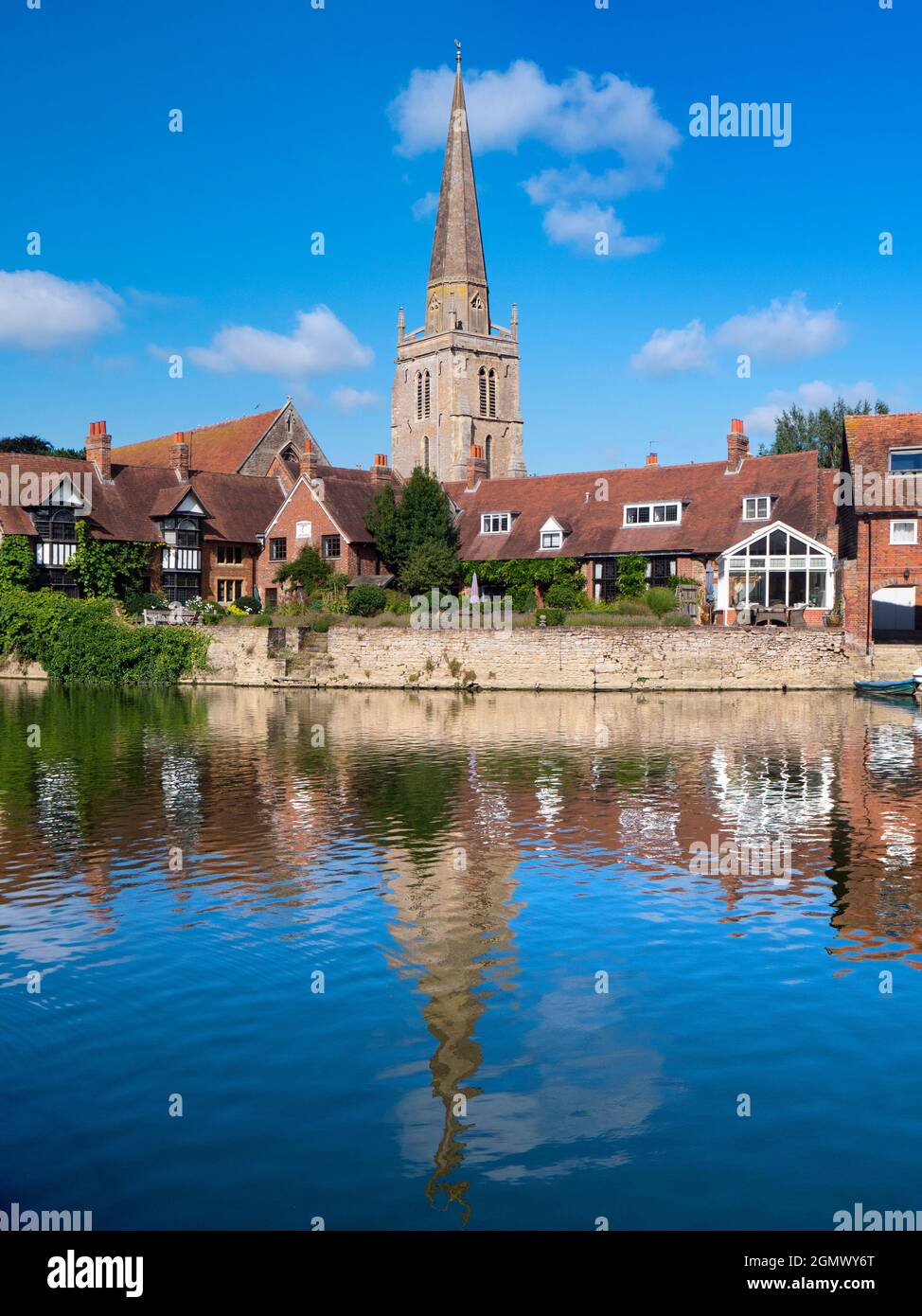 Abingdon, England - 25 August 2018     Abingdon claims to be the oldest town in England. And its oldest surviving building is medieval the St Helen's Stock Photo