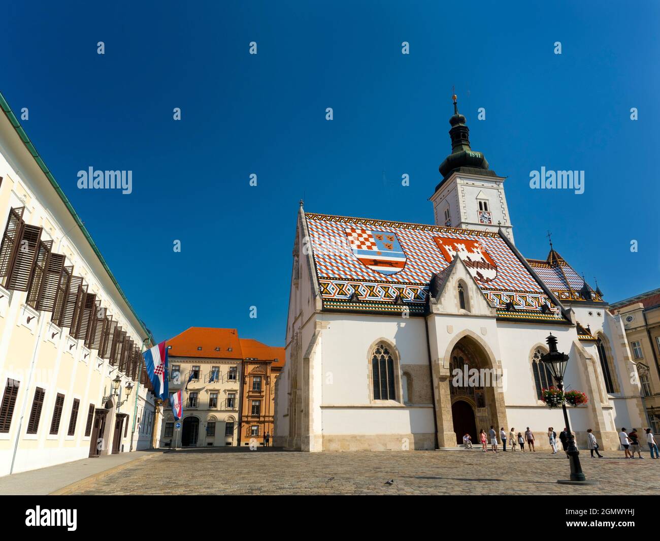 Zagreb is the capital and the largest city of the Republic of Croatia. It  is located in the northwest of the country, along the Sava river, at the  sou Stock Photo -, image size:1300x1065