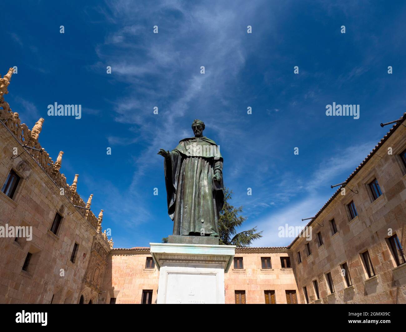 Salamanca, Spain - 13 April 2017; Fray Luis de Le—n was a famous Spanish lyric poet, Augustinian friar, theologian and academic, who was active during Stock Photo