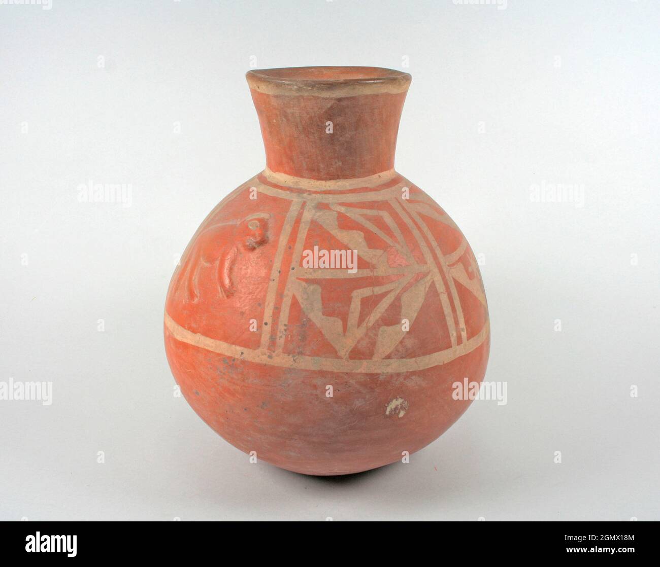 Bottle. Date: 6th-7th century; Geography: Peru; Culture: Moche; Medium: Ceramic, pigment; Dimensions: Height: 10 5/16in. (26.2cm); Classification: Stock Photo