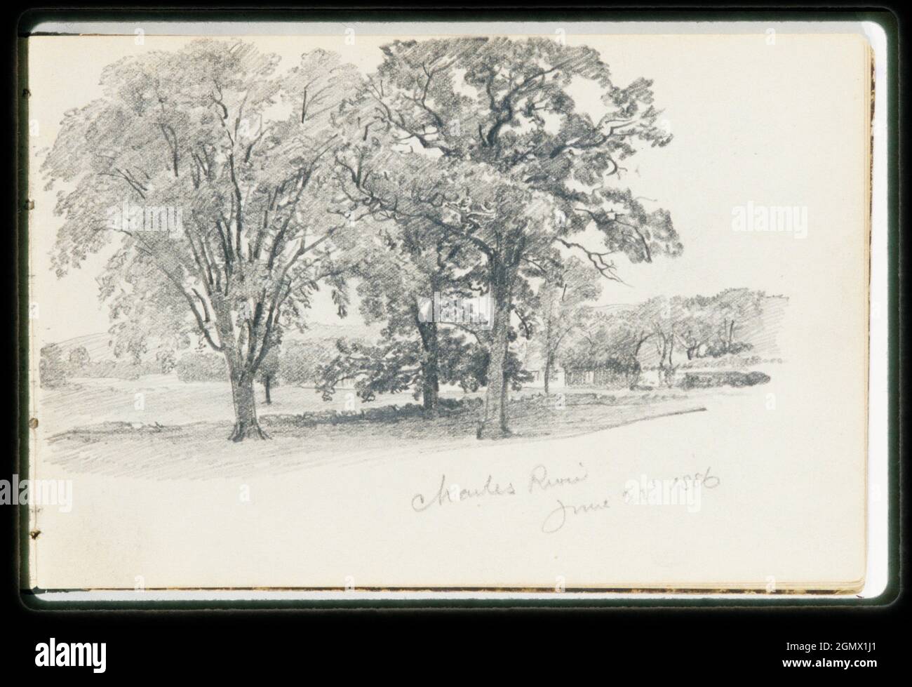 Charles River June 22 ´86 (from Sketchbook VII). Artist: William Trost Richards (American, Philadelphia, Pennsylvania 1833-1905 Newport, Rhode Stock Photo