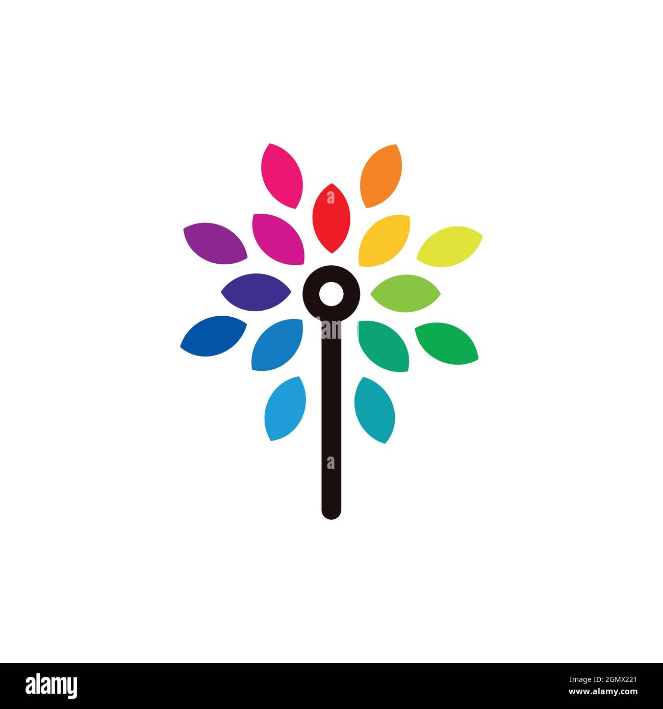abstract colorful tree logo icon flat concept vector graphic design ...