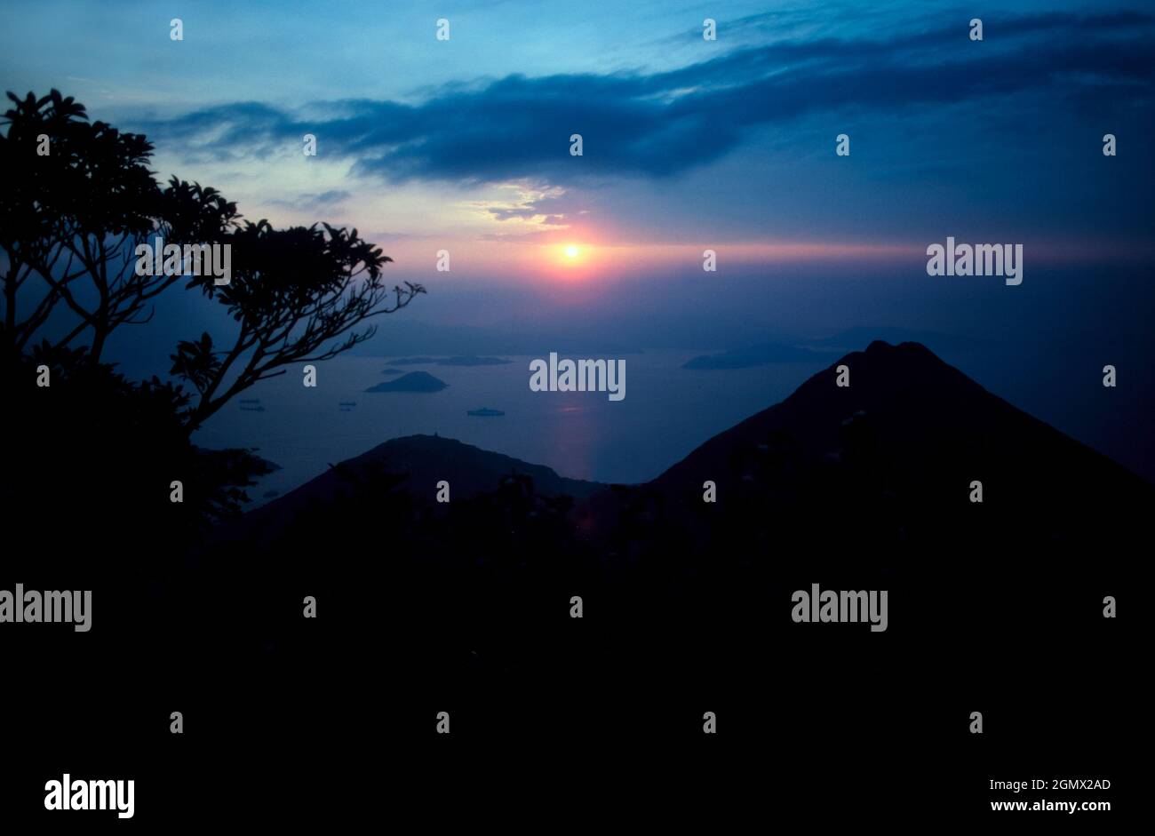 Hong Kong, 1985; You really wouldn't associate serenity like this with Hong Kong, would you? It was shot from Mount Davis of Hong Kong Island,  lookin Stock Photo