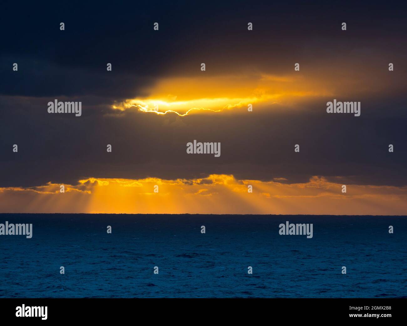 At sea off Australia - 24 February 2019   Beautiful sunset over the Tasman Sea. What more needs to be said? Stock Photo