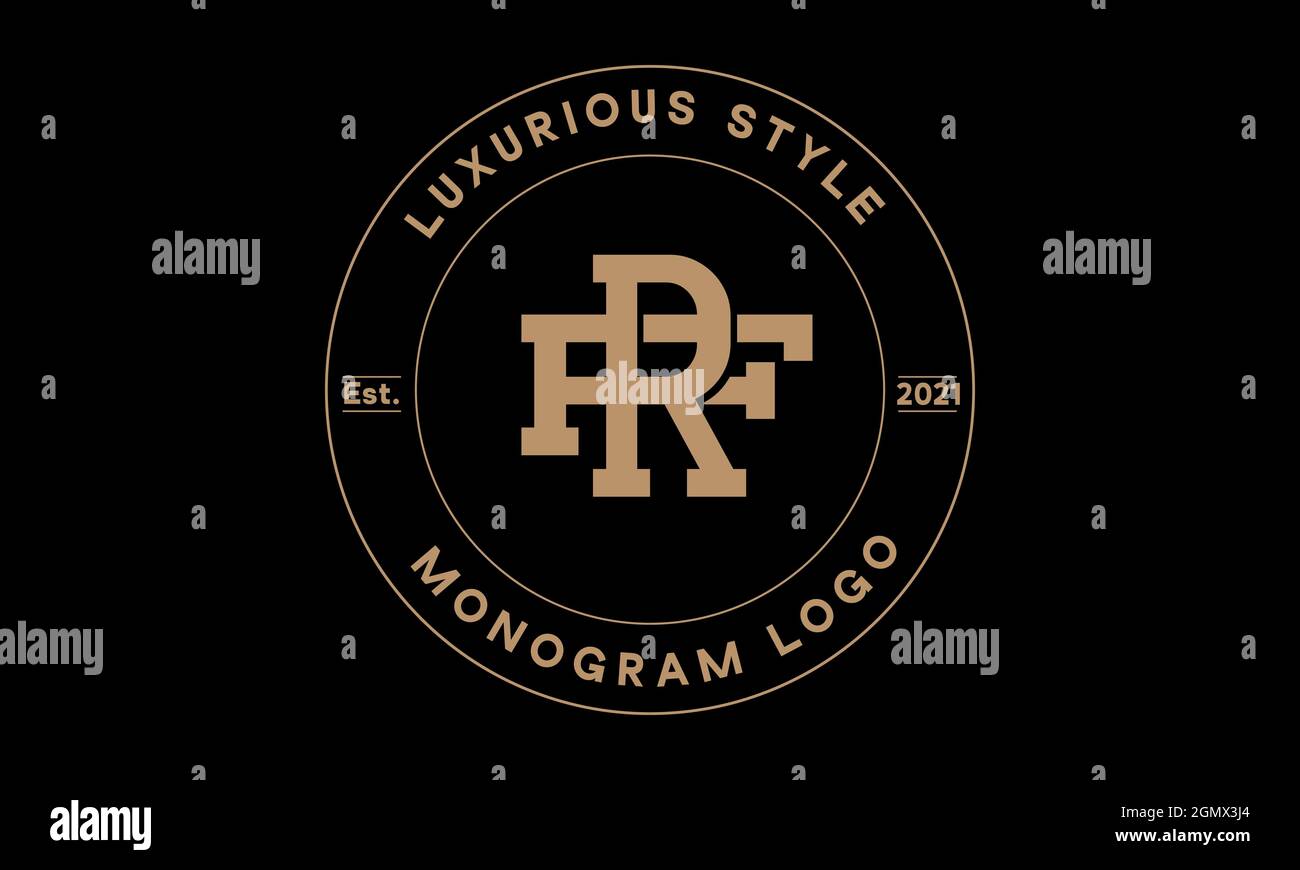 Alphabet rf or fr monogram abstract emblem vector logo template Stock Vector
