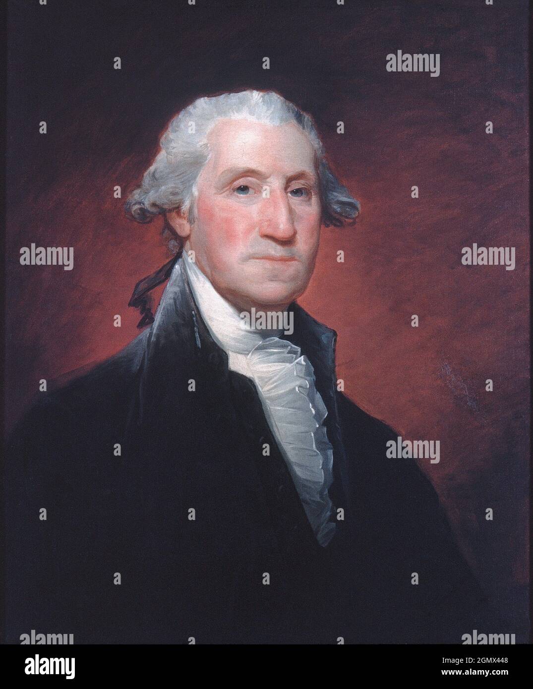 George Washington. Artist: Gilbert Stuart (American, North Kingston, Rhode Island 1755-1828 Boston, Massachusetts); Date: ca. 1798-1800; Medium: Oil Stock Photo