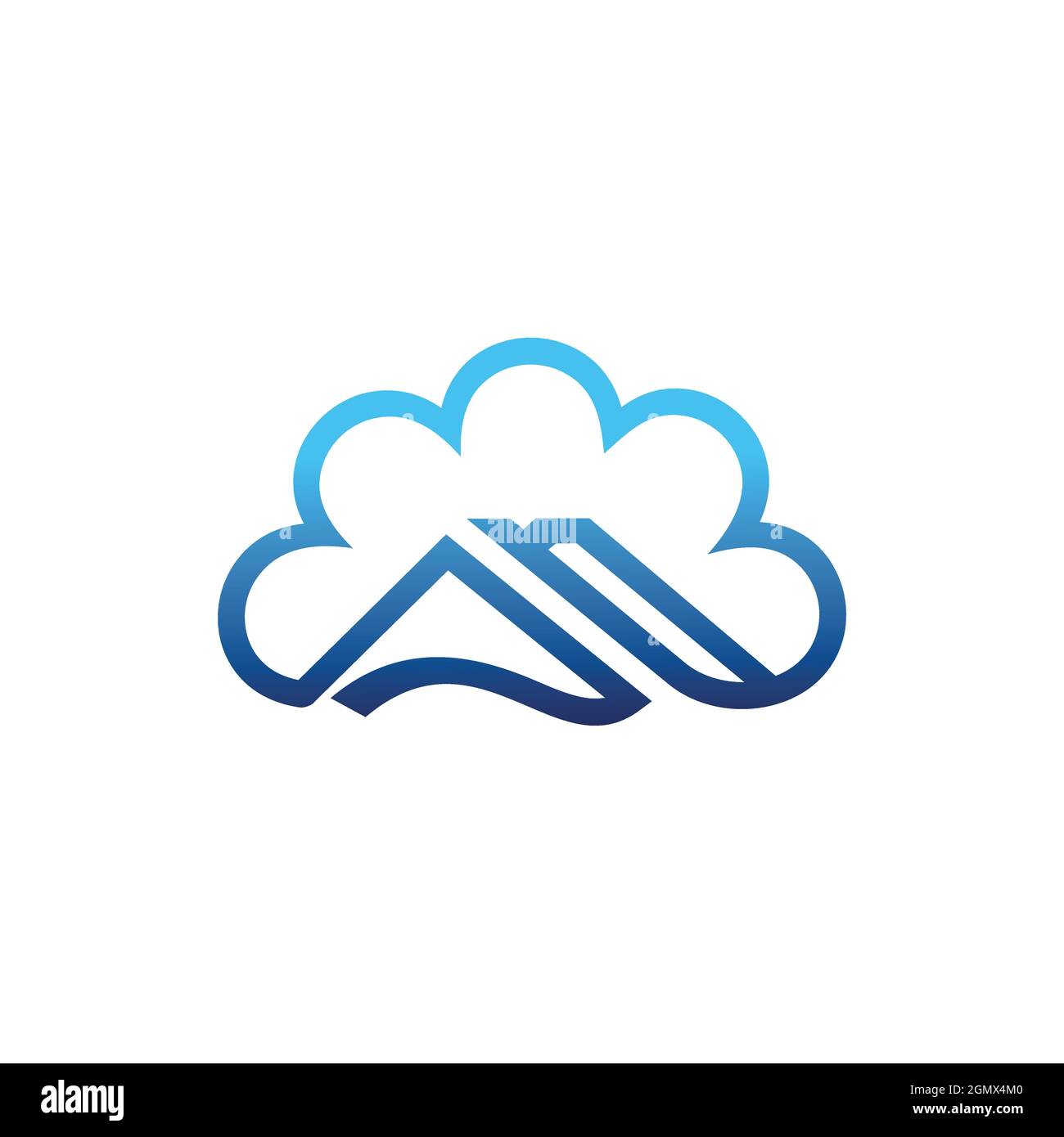 abstract cloud home logo icon flat concept vector graphic design Stock Vector